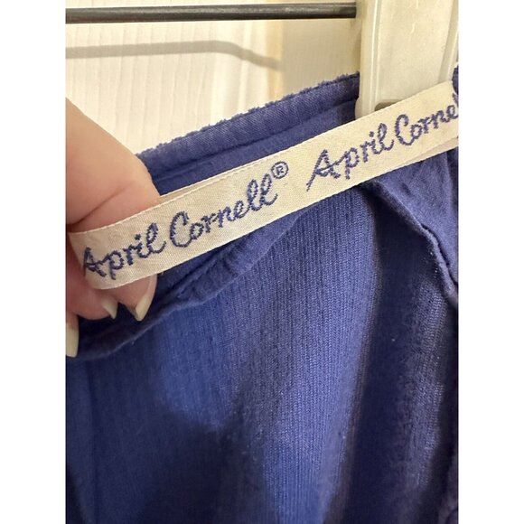 Vintage 90's April Cornell Blue Corduroy Straight Leg Pants Sz S High Waist - Picture 3 of 10